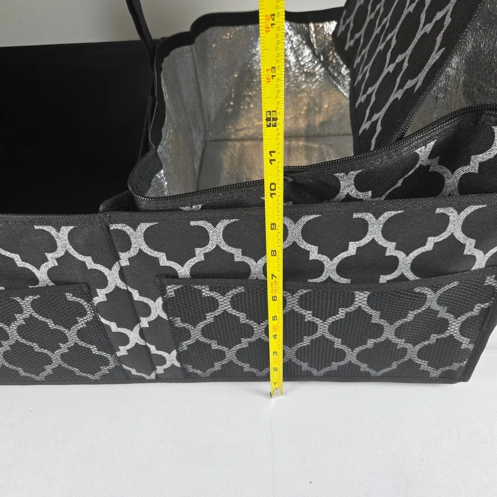 Joy Mangano Huggable Hangers Trunk Organizer w‎ Divider & Insulated Cooler Tote
